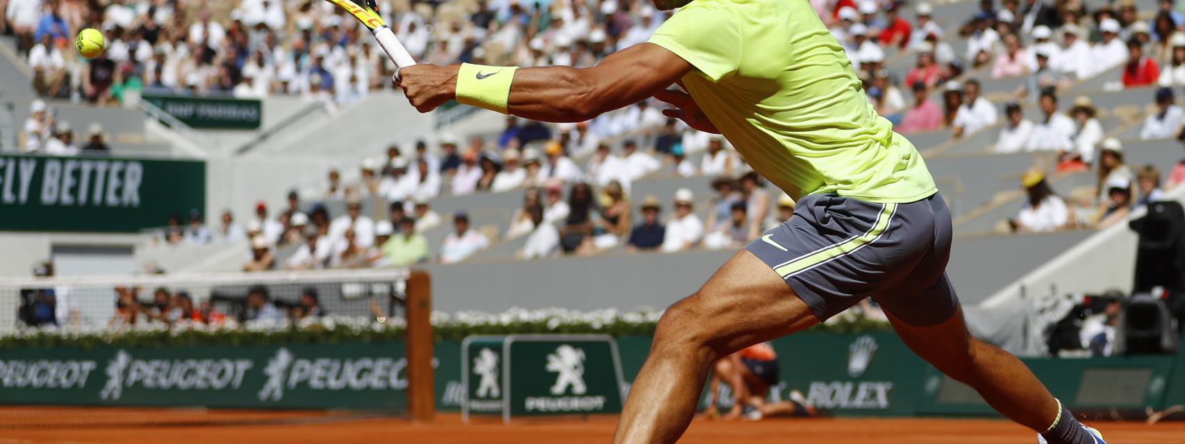 Nadal, durante el partido contra Londero.