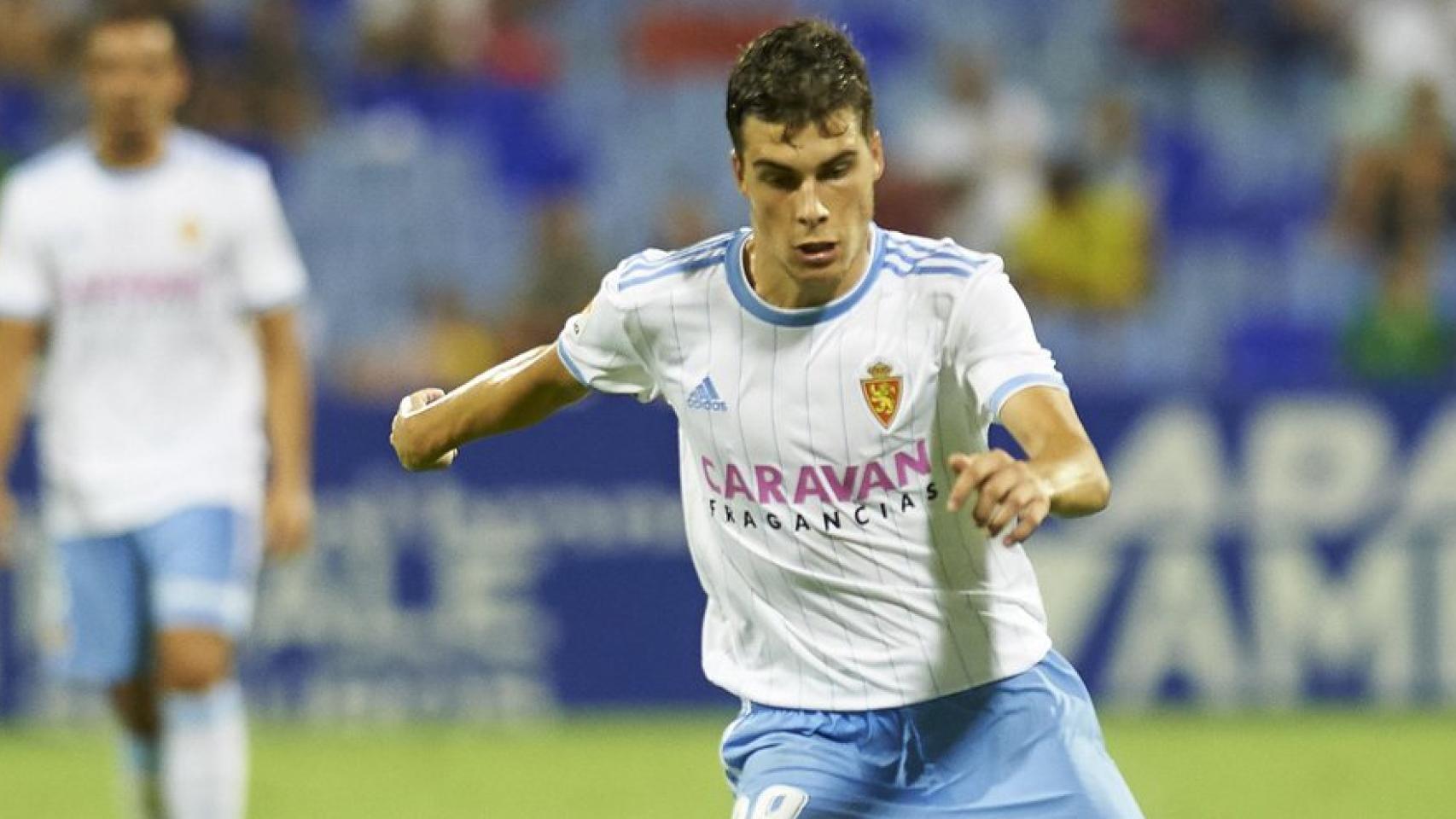 Alberto Soro con el Zaragoza. Foto: Twitter (@AlbertoSoro)