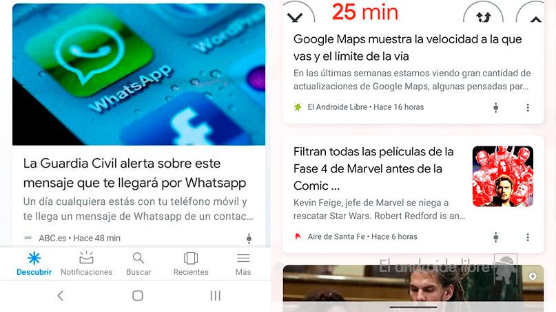 Google Discover: Antes /Ahora