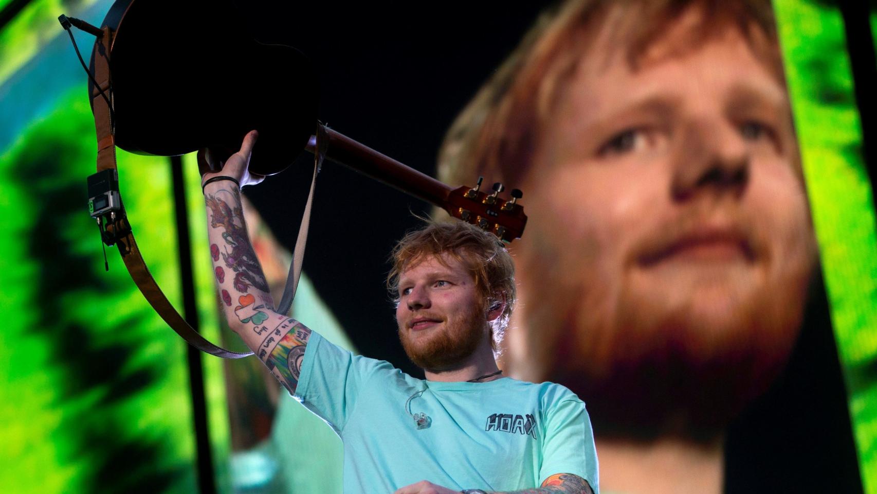 El cantante británico Ed Sheeran, este viernes en Barcelona.