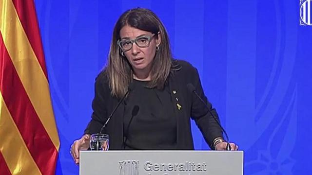 Meritxell Budó durante una rueda de prensa.