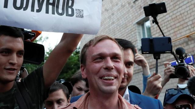 El periodista Ivan Golunov a su salida de la cárcel.