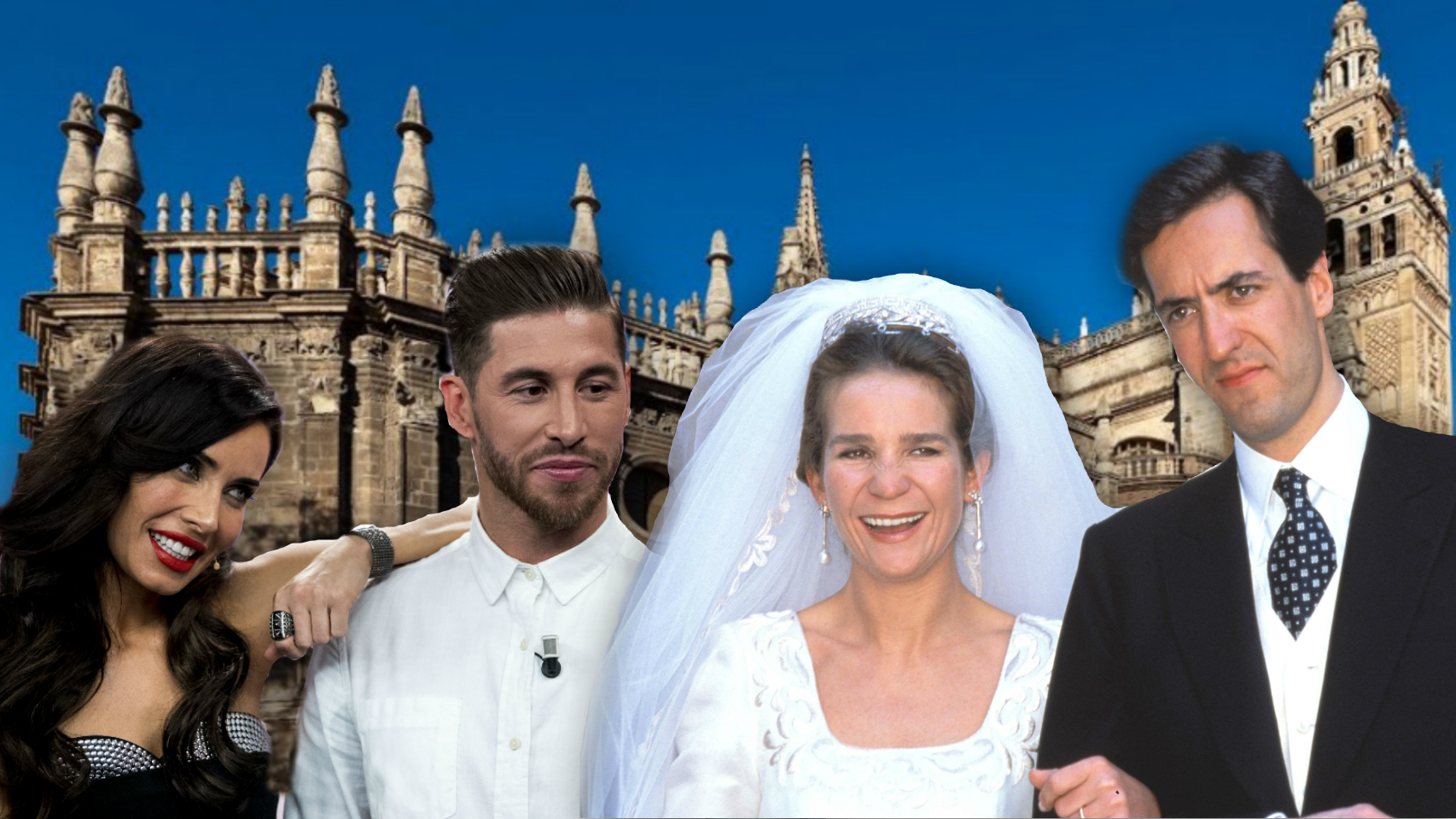 Pilar Rubio, Sergio Ramos, la infanta Elena y Jaime de Marichalar en un combo de Jaleos.