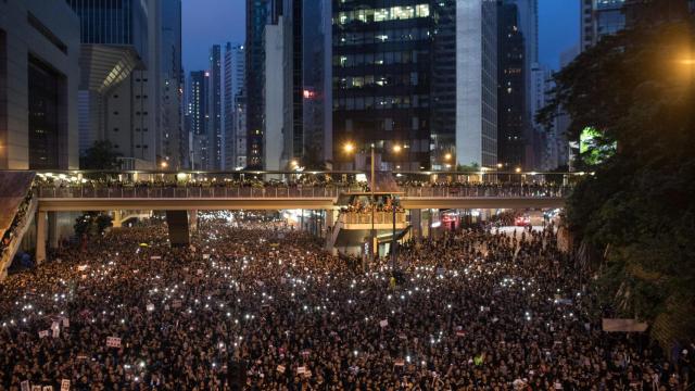 Más de un millón de personas protestaron en el centro de la ciudad.