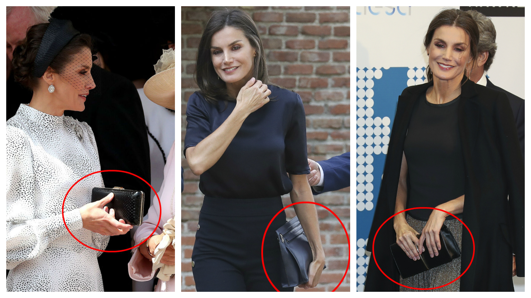 Algunos bolsos de Letizia en un montaje.
