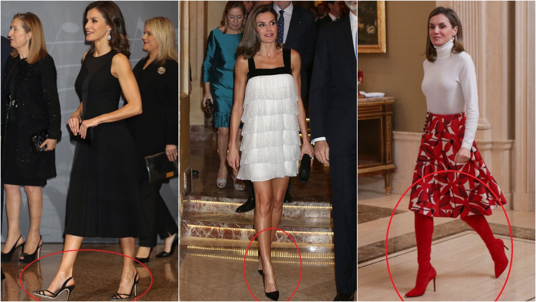 La reina Letizia con zapatos de Blahnik, Prada y botas de Magrit.