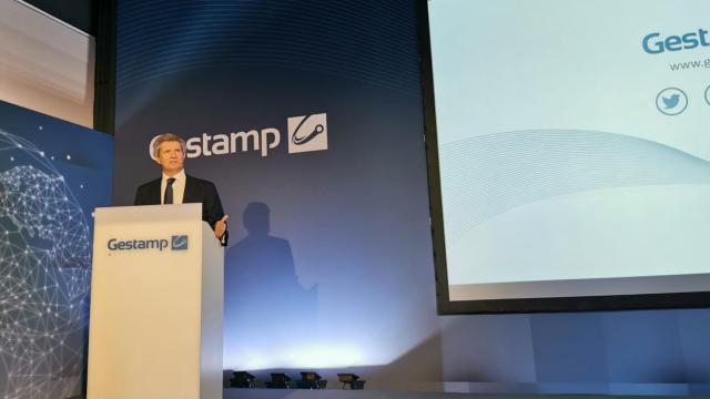 El presidente de Gestamp durante la conferencia de prensa.