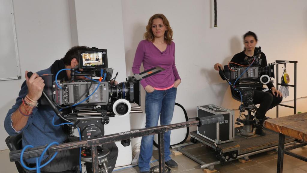 Isabel de Ocampo en el rodaje del documental.