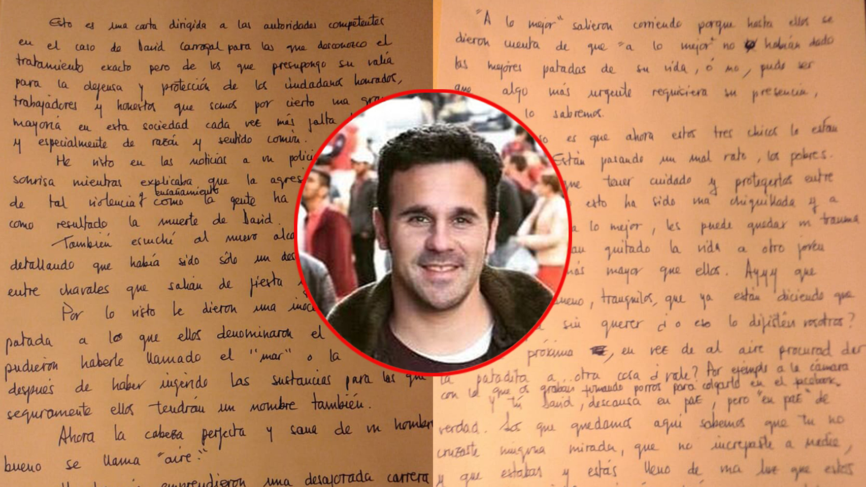 La carta que han escrito familiares de David Carragal
