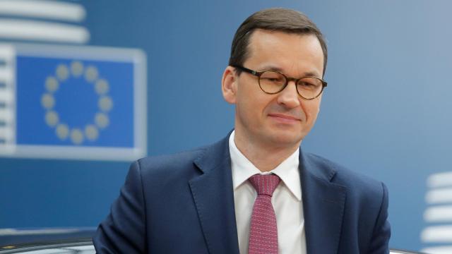 El primer ministro polaco, Mateusz Morawiecki, durante la cumbre de la semana pasada en Bruselas