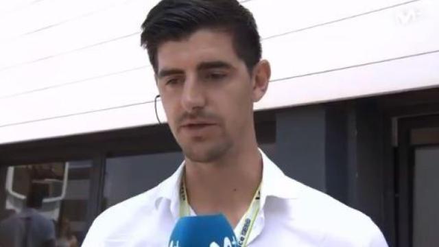 Thibaut Courtois en en GP de Francia. Foto: Twitter (@movistar_F1)