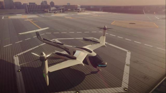 Un concepto del aerotaxi de Uber.