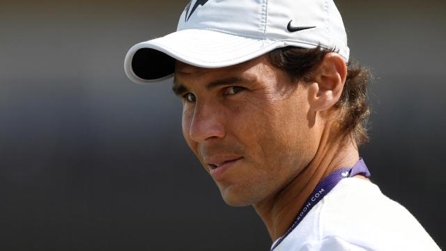 Nadal, durante un entrenamiento en Wimbledon.