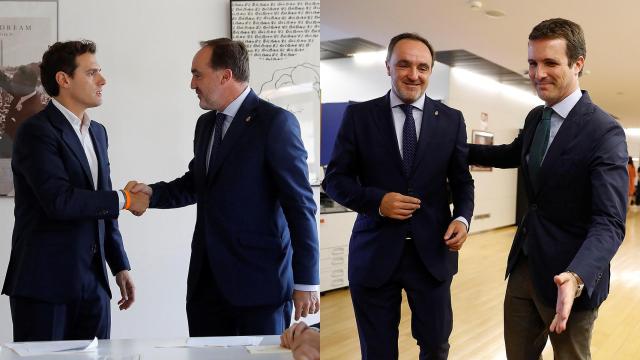 Las dos reuniones que debió mantener Esparza ante la negativa de Rivera a posar con Casado.