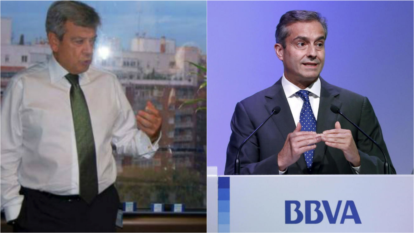 El exjefe de seguridad del BBVA, Julio Corrochano (izq.) y el exCEO del BBVA, Ángel Cano (dcha).