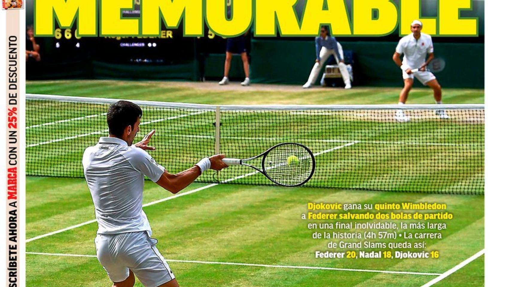 La portada del diario MARCA (15/07/2019)