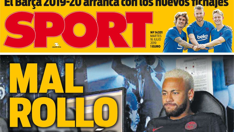 La portada del diario Sport (16/07/2019)