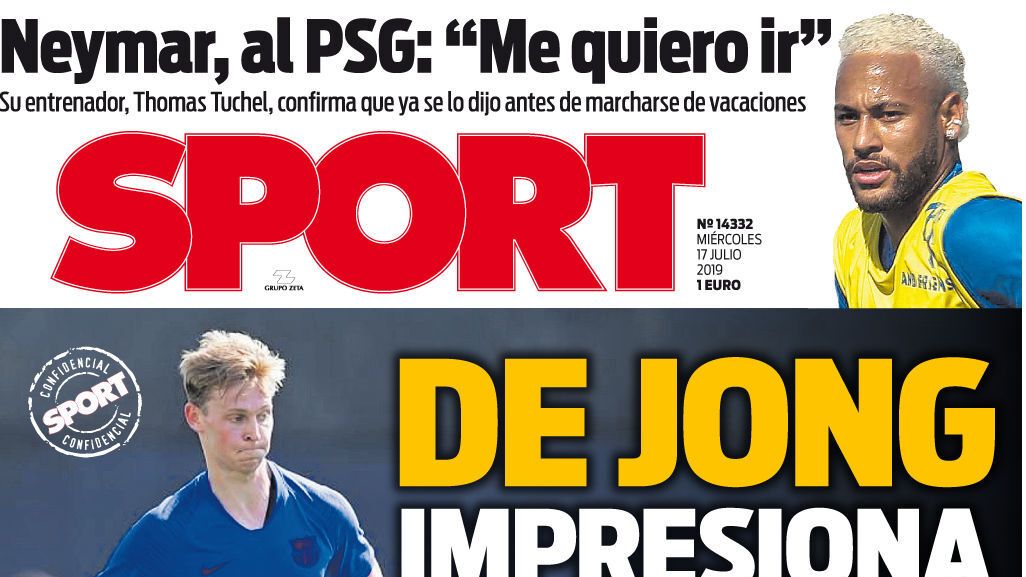 La portada del diario Sport (17/07/2019)