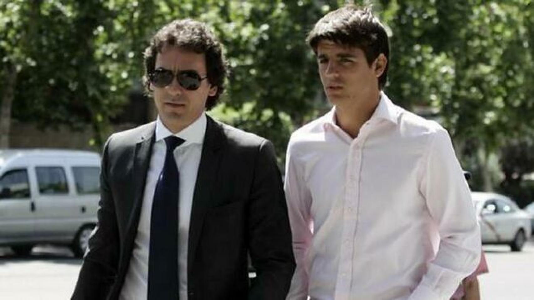 Juanma López y su representado, Álvaro Morata.