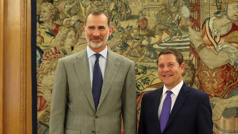 El Rey FElipe VI y el presidente de Castilla-La Mancha, Emiliano García-Page