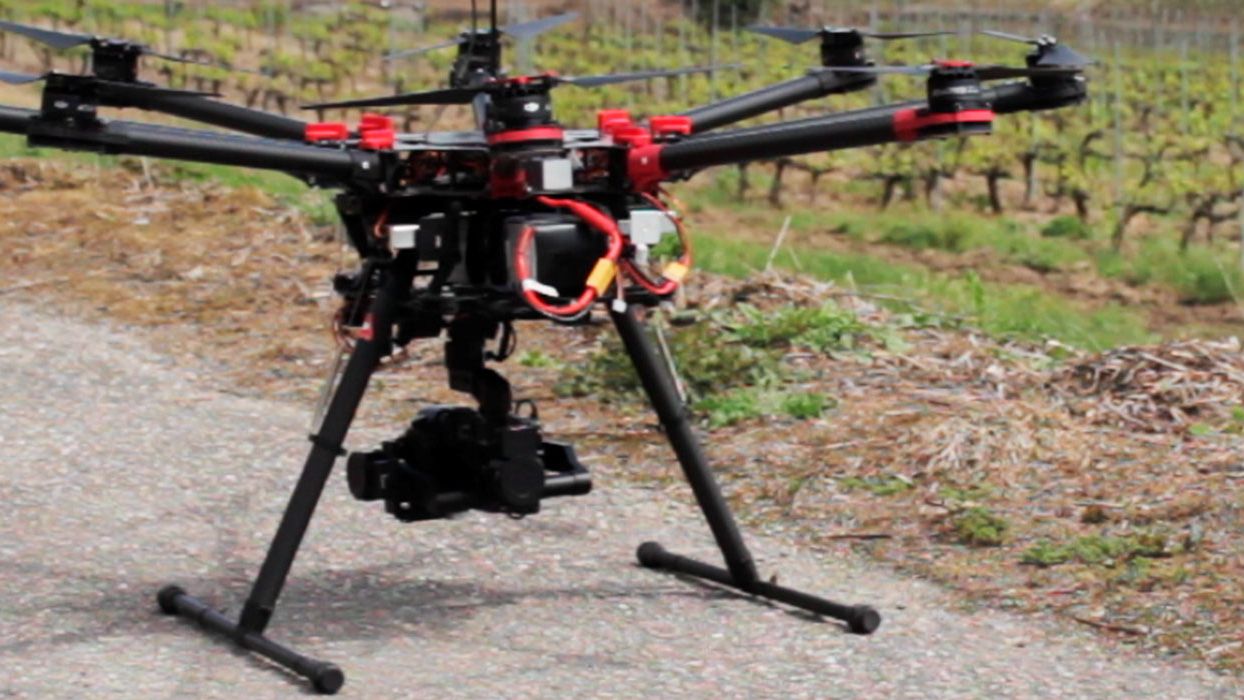 Ya despegan en Galicia los drones sulfatadores