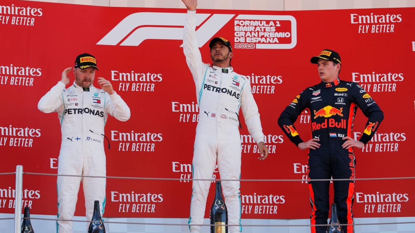 Hamilton, Bottas y Verstappen, el podium del GP de España 2019