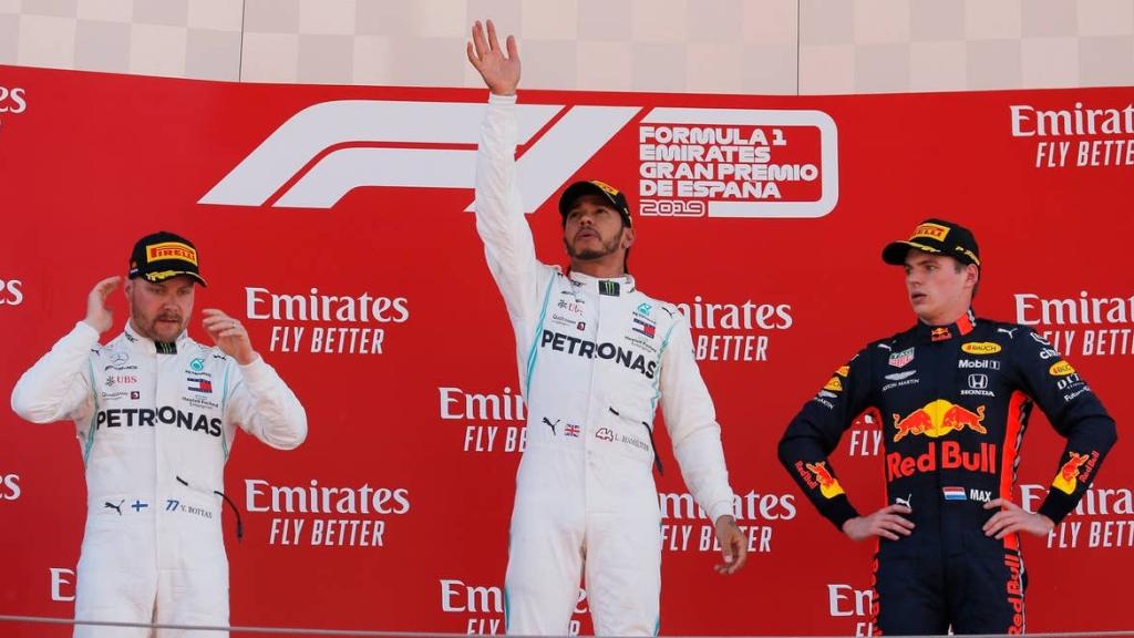 Hamilton, Bottas y Verstappen, el podium del GP de España 2019