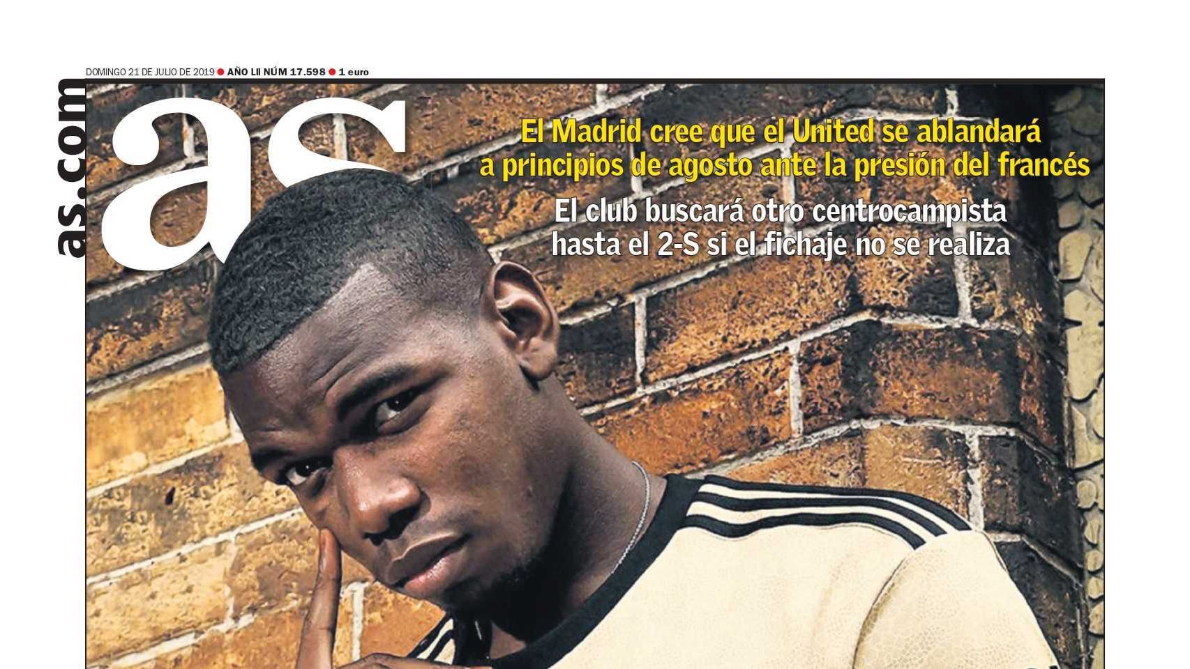 La portada del diario AS (21/07/2019)