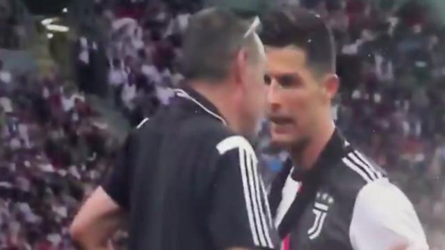Sarri y Cristiano Ronaldo