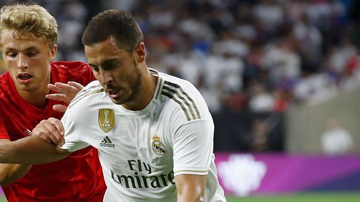 Eden Hazard en su primer partido con el Real Madrid