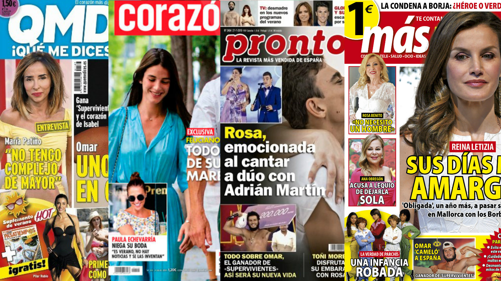 Portadas de las revistas del corazón de los lunes.