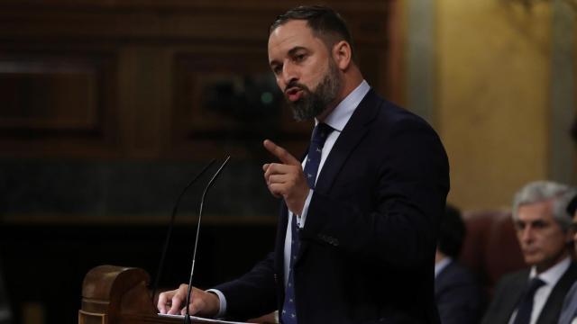 El líder de VOX, Santiago Abascal, en una intervención en el Congreso