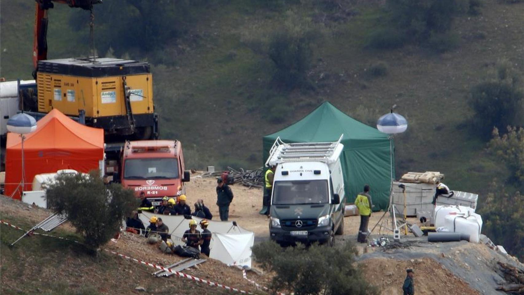 El pozo en Totalán (Málaga), donde cayó Julen. Foto: EFE.