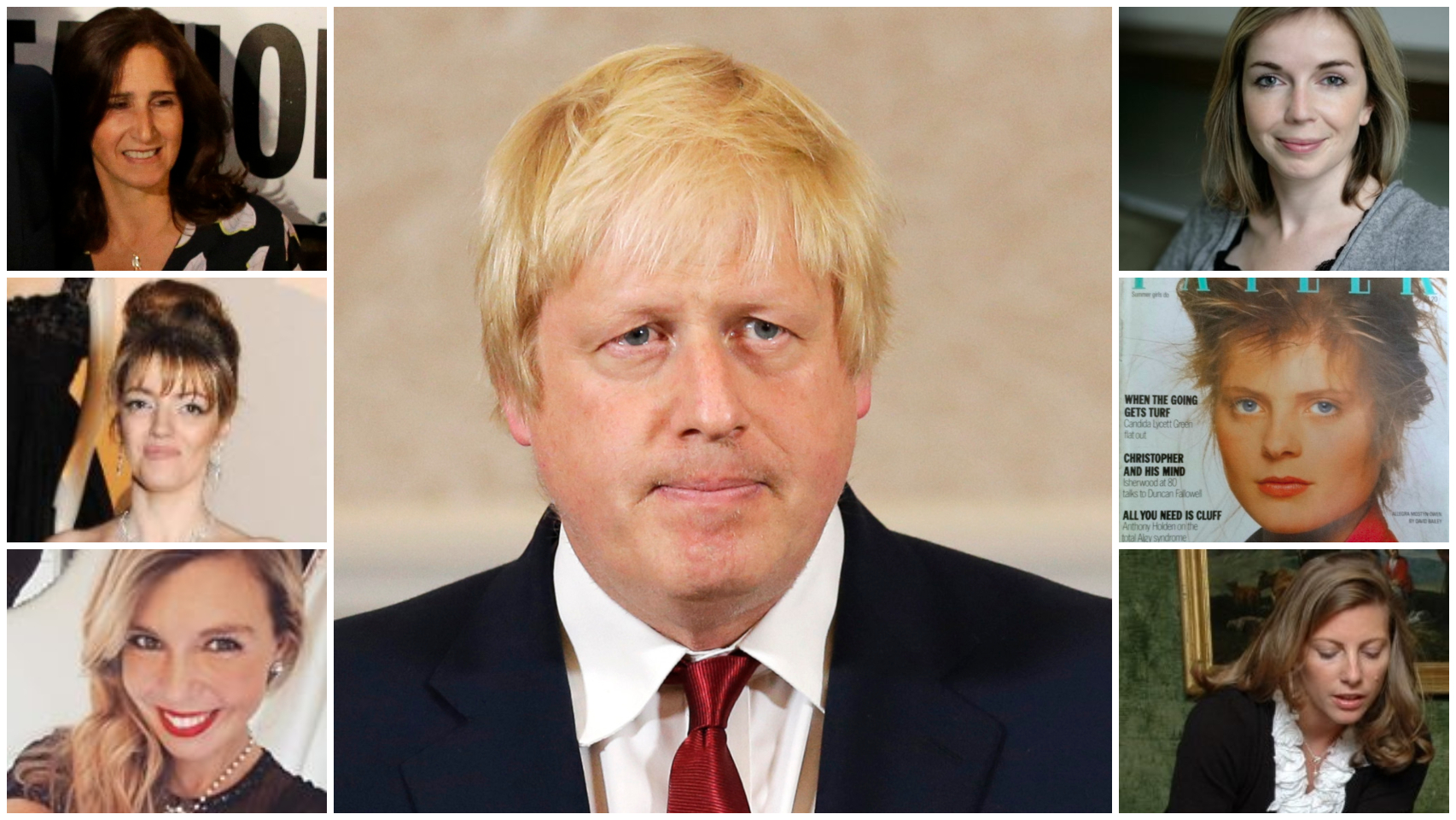 Boris Johnson en un montaje junto a las mujeres con las que se la ha relacionado.