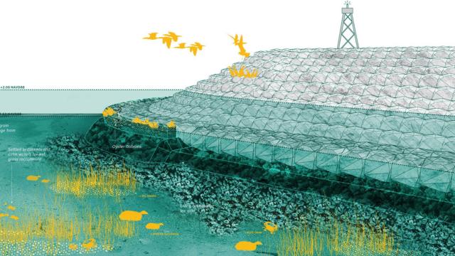 Proyecto del estudio Scape, uno de los ganadores de estos premios, para el rompeolas de Staten Island.