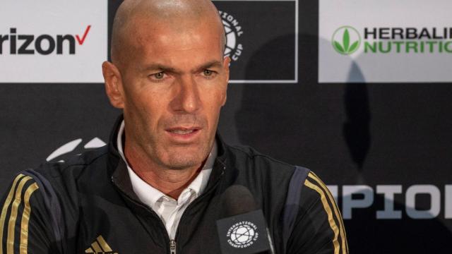 Zinedine Zidane, en rueda de prensa con el Real Madrid