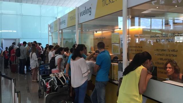 Puestos de atención de Vueling, en una imagen de archivo.