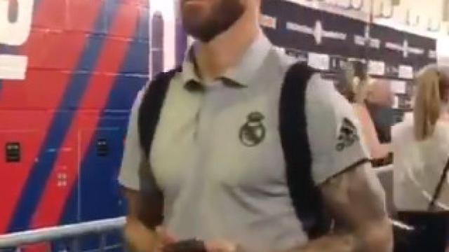 Sergio Ramos llegando al MetLife Stadium para el partido contra el Atlético de Madrid
