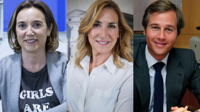 Cuca Gamarra, Ana Beltrán y Antonio González Terol, en un montaje.