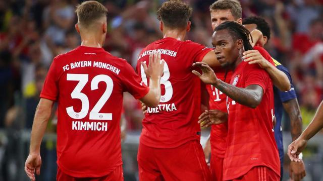 El Bayern Múnich celebra un gol en la Audi Cup