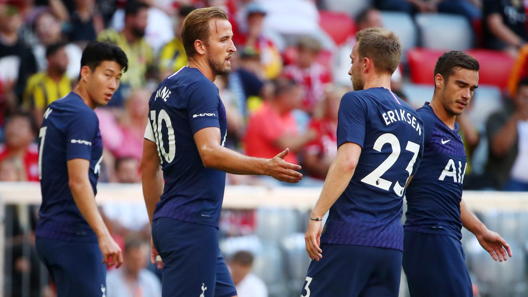 Kane celebra el gol del Tottenham al Real Madrid
