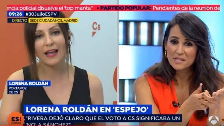 Lorena García entrevistó este martes  a la portavoz de Cs, Lorena Roldán, en Espejo Público