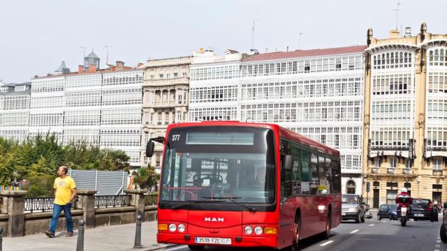 Buses urbanos en A Coruña