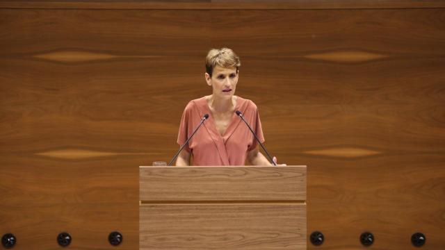 María Chivite durante la sesión de investidura.