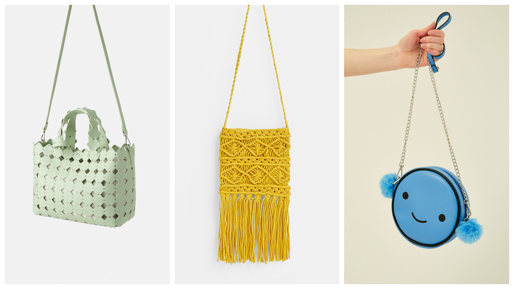 Un montaje de JALEOS con tres bolsos.