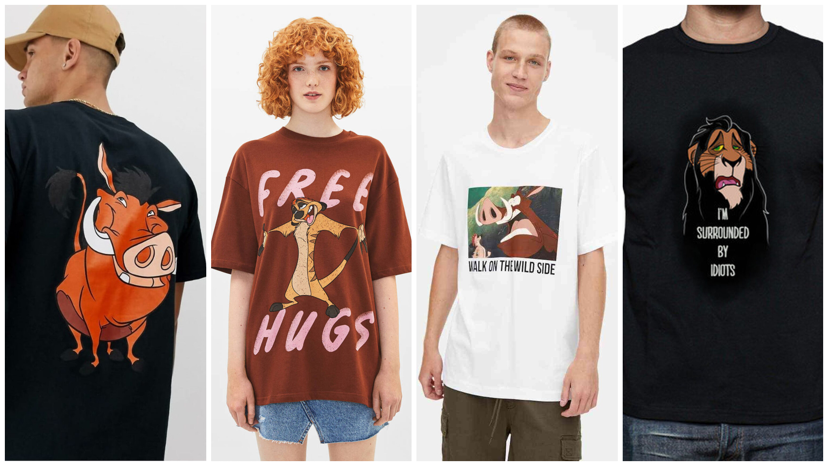 Montaje con algunas camisetas de 'El Rey León'.