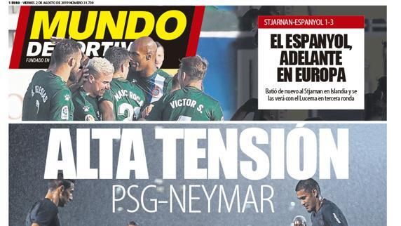 Portada Mundo Deportivo (02/08/19)