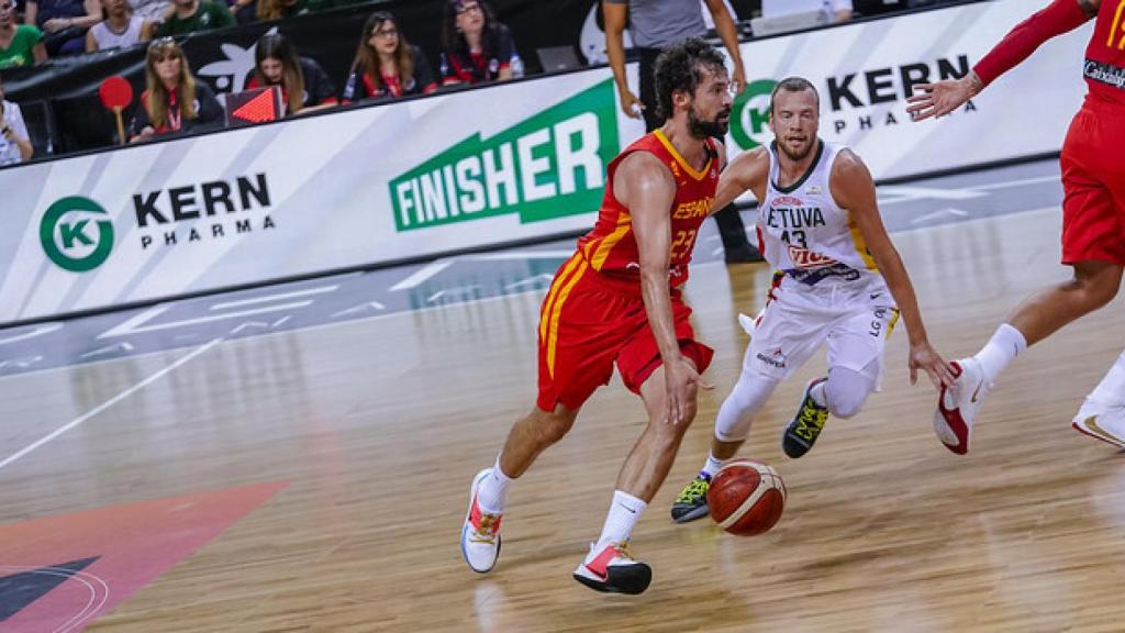 Sergio Llull, en el España - Lituania de preparación del Mundial de China. Foto: FEB
