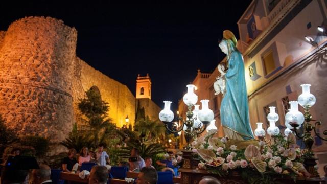 La Virgen de las Nieves durante las fiestas patronales.