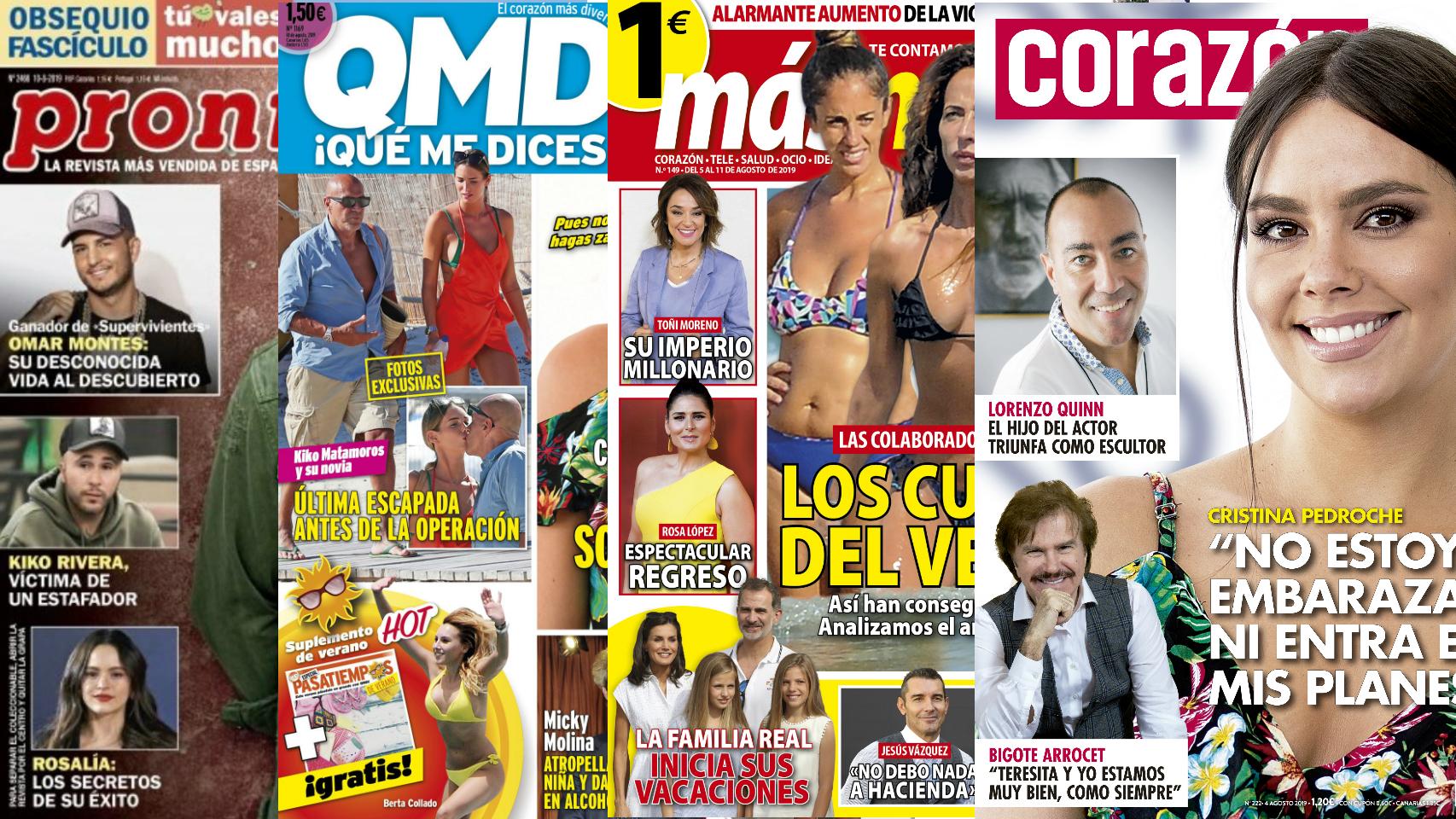 Montaje con las portadas de este lunes.